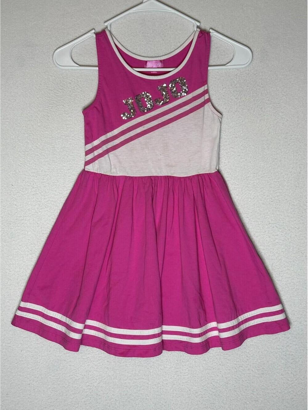 JoJo's Closet Hot Pink and White Fit and Flare Sleeveless Short Dress Girl's M